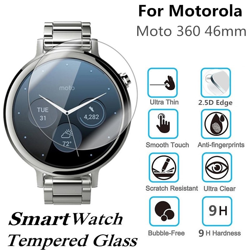 100PCS Gehard Glas voor Motorola Moto 360 46mm (2nd gen) smart Horloge Screen Protector D38mm Beschermende Film