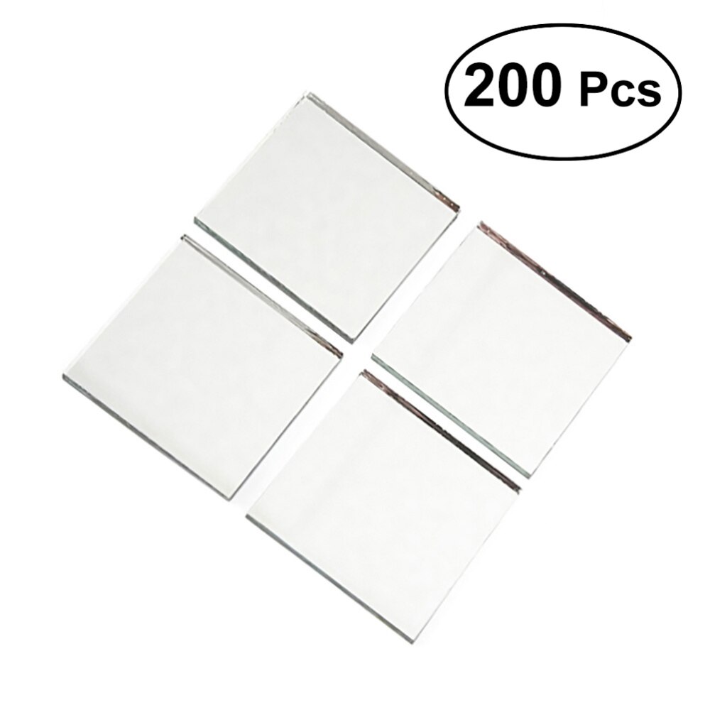 200pcs Small Square Glass Crafts Real Glass Mirror Mosaic Tiles 1x1cm: picture 1