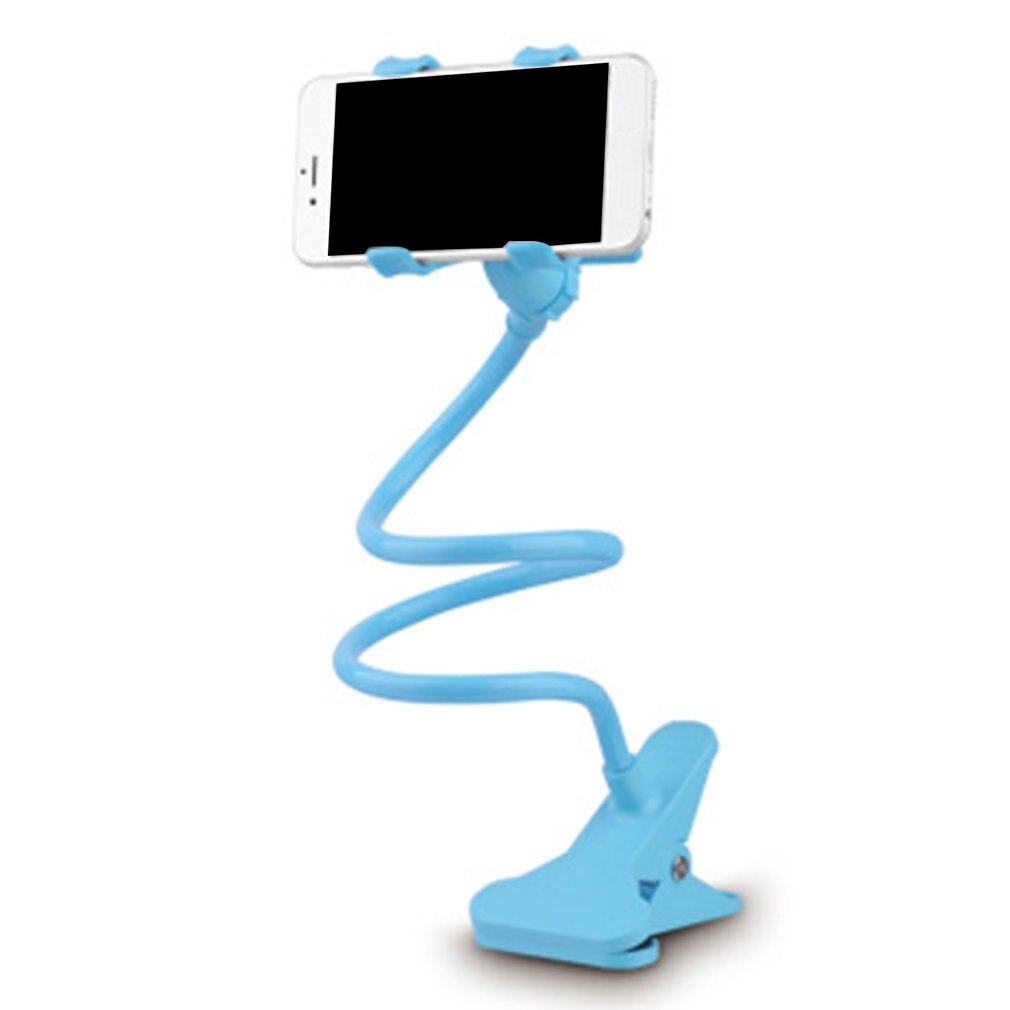 Universele Telefoon Houder Bed Clip Lazy Flexibele Zwanenhals Klem Lange Armen Mount Voor Iphone Android Bed Bureau Mobiele Telefoon Houder: Light blue
