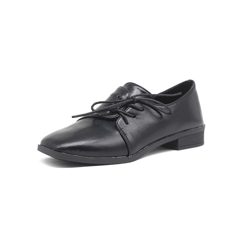nuevos zapatos Oxford de cuero suave con cordones para mujer, zapatos planos de punta redonda para mujer, zapatos de para mujeres jóvenes,