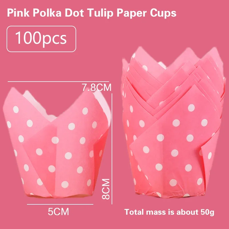 100 stk. tulipanforme til cupcakeforme, papirforme til muffins, cupcakepapir til fest, hjemmelavet kageform, bagepapir, værktøj, indpakningsetui: Beige