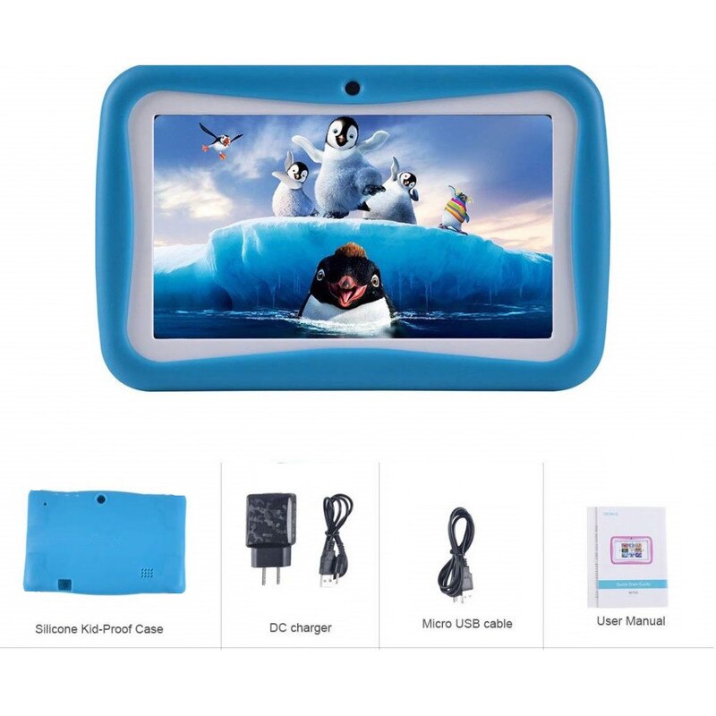 Ouderlijke Controle 7 Inch M755 Kids Tablet Pc RK3126 Quad Core 1Gb + 8Gb 1024*600 Android 7.1 Voor Kinderen Leren Siliconen Case