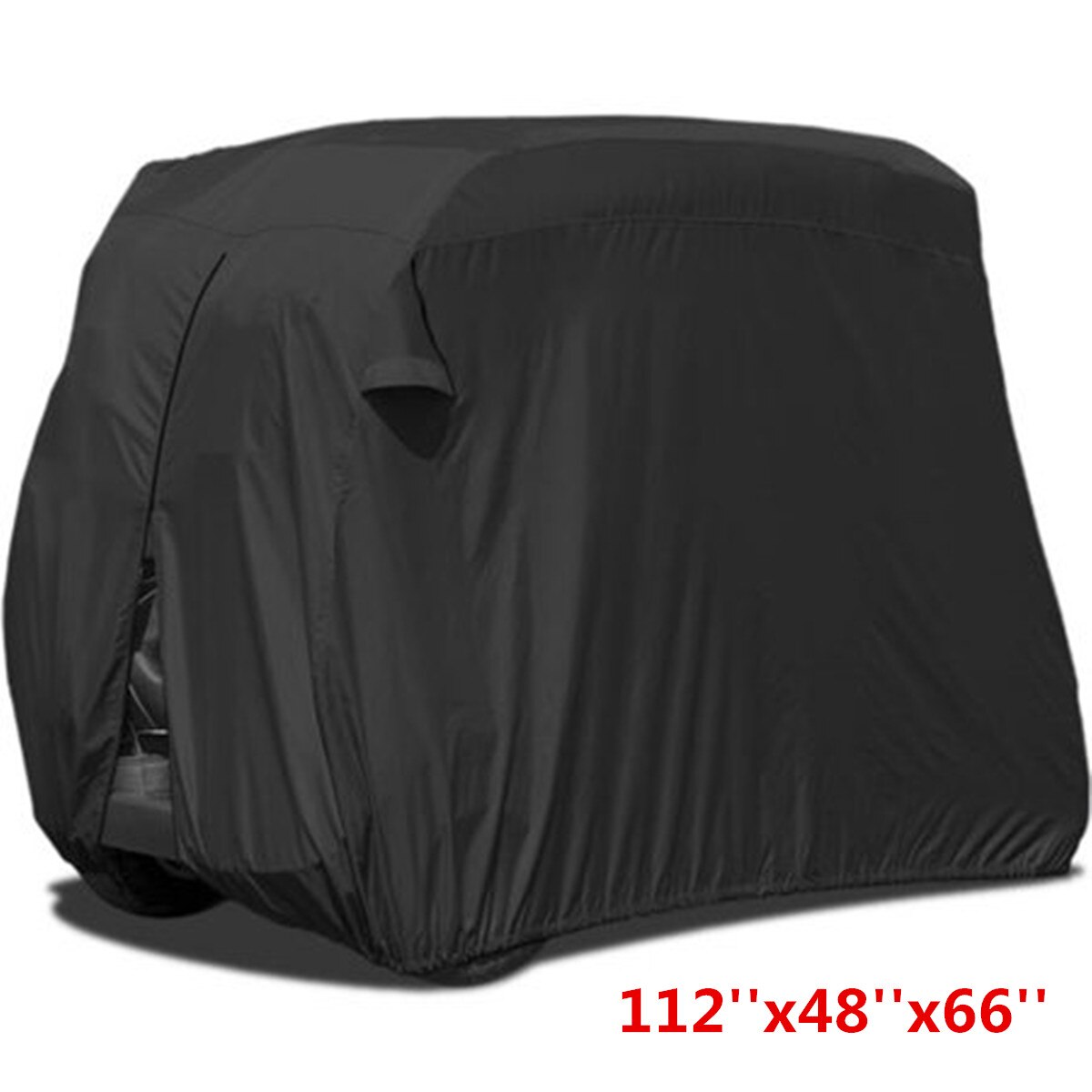 285X122X168cm 4 Passengers Golf Cart Cover 210D Oxford Waterproof Club Car Roof Enclosure Rain Cover Golf Accessories: Black