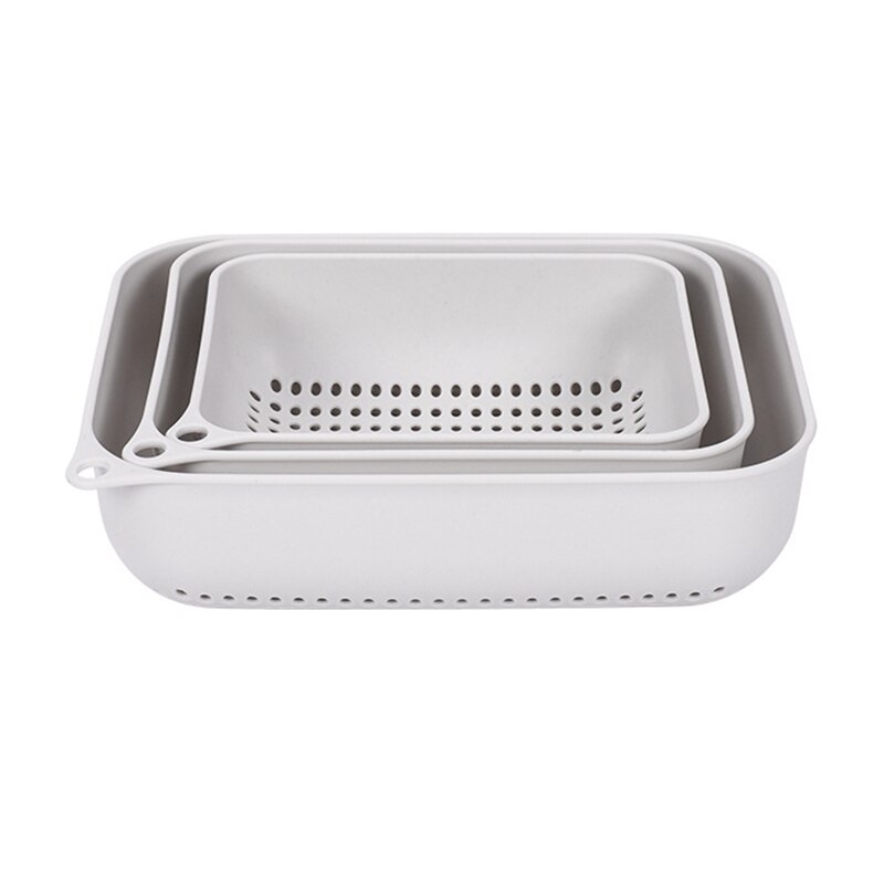 Three-piece Plastic Drain Basket Kitchen Sink Home Fruit Filter Funnel Vegetable Food Multifunctional Drainage: 01