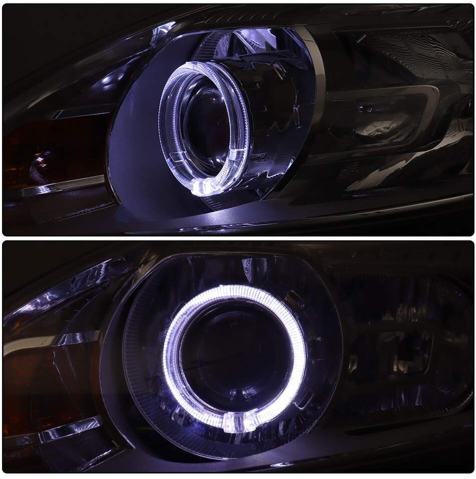 Aileo 2x 2.5 tommer led angel eyes bi-xenon projektor linse kørelys drl  h4 h7 h11 bil retrofit styling brug  h1 lys universal