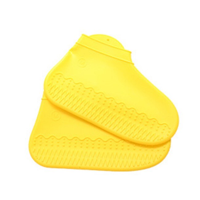 À prova dwaterproof água sapato capa de silicone unisex sapatos saco protetores botas de chuva para interior ao ar livre antiderrapante dias chuvosos acessórios de viagem: YELLOW / M