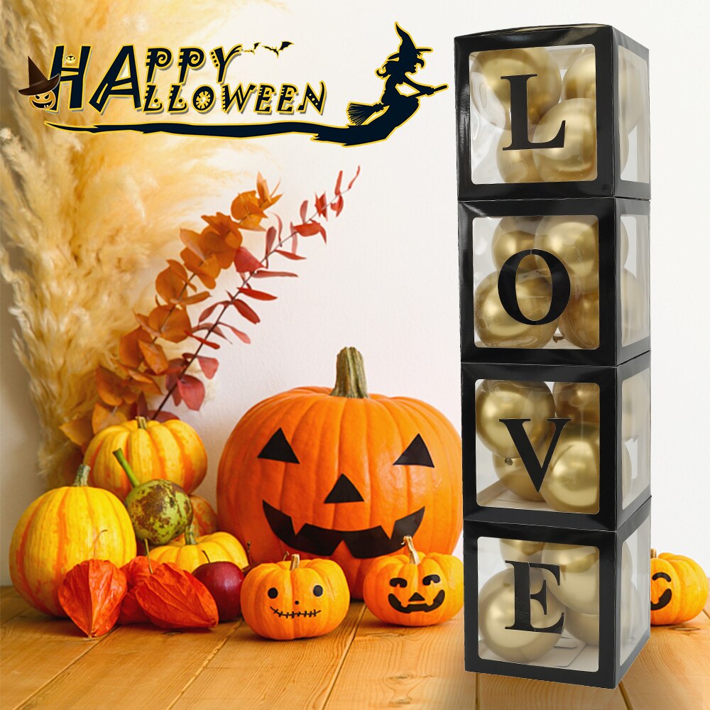 4pcs LOVE Balloon Box Transparent Balloon Box Wedding Birthday Party Christmas Decorations Adult Kids Ballons Accessories