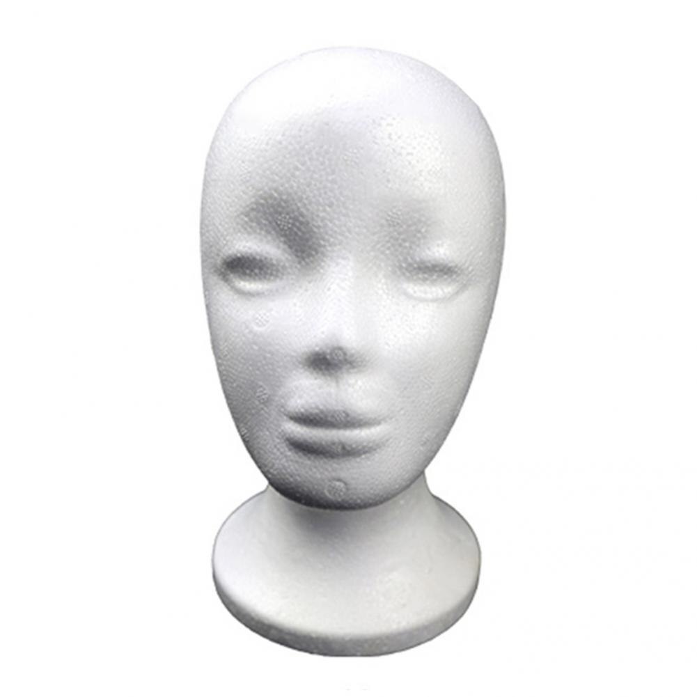 Présentoir de perruque synthétique en polystyrène, modèle universel, tête facile à utiliser