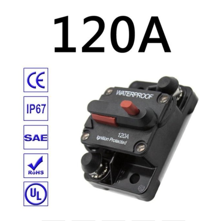BYGD Afbryder - 30A-300A - Vandtæt Reset Sikring - 12-48V DC til Bil, Båd: Orange