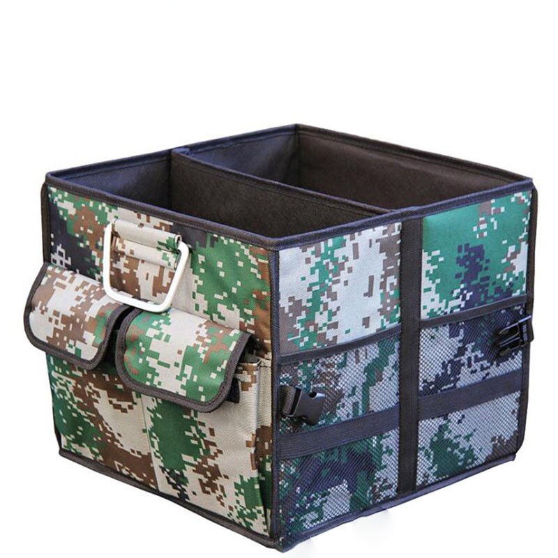 35 x 35 x 30cm automatisk sammenklappelig opbevaringsboks bil bagagerumsorganisator oxford stof bil bagtil sammenfoldelig bærbar opbevaringsværktøjstaske: Camo