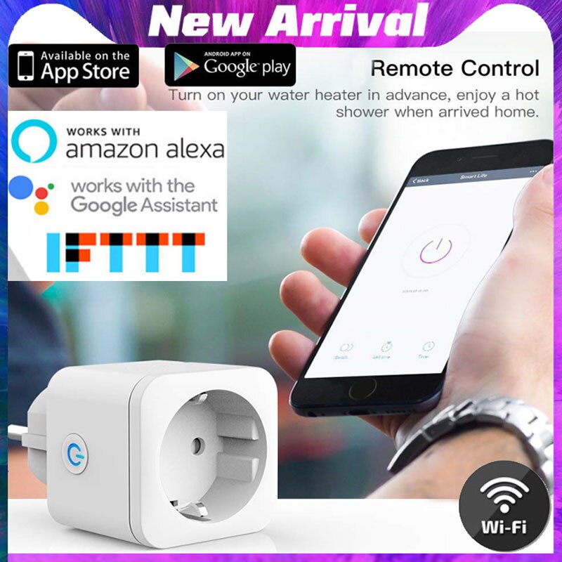 Smart Plug WiFi Socket 16A Power Monitor Timing Function SmartLife Voice Control Work With Alexa Google Assistant 100-240V