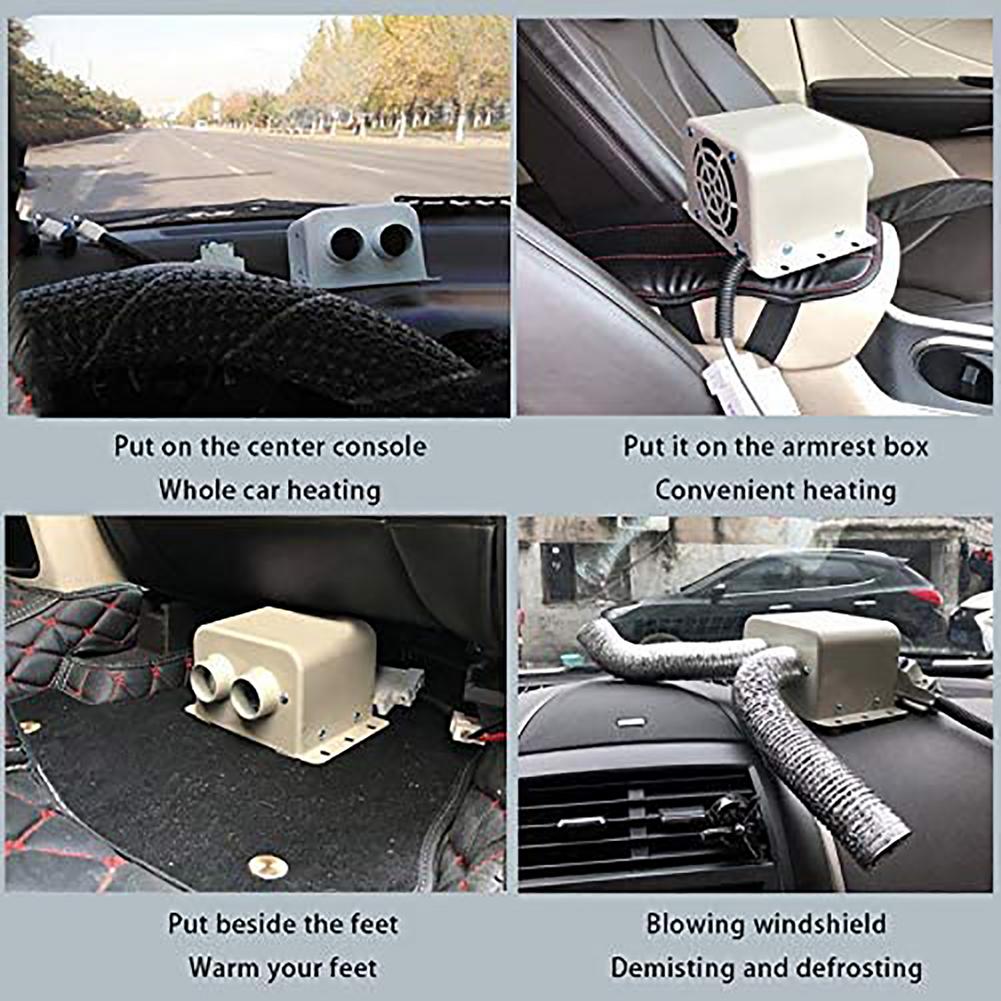 12V/24V 600W/800W Car Heater Portable Constant Temperature Heating Defroster Defogging 2 Holes Autonomous Heater 12v Fan Webasto