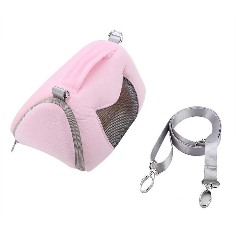 Transportín para mascotas hámster rata erizo pequeños animales al aire libre viaje saco de dormir FT: Pink