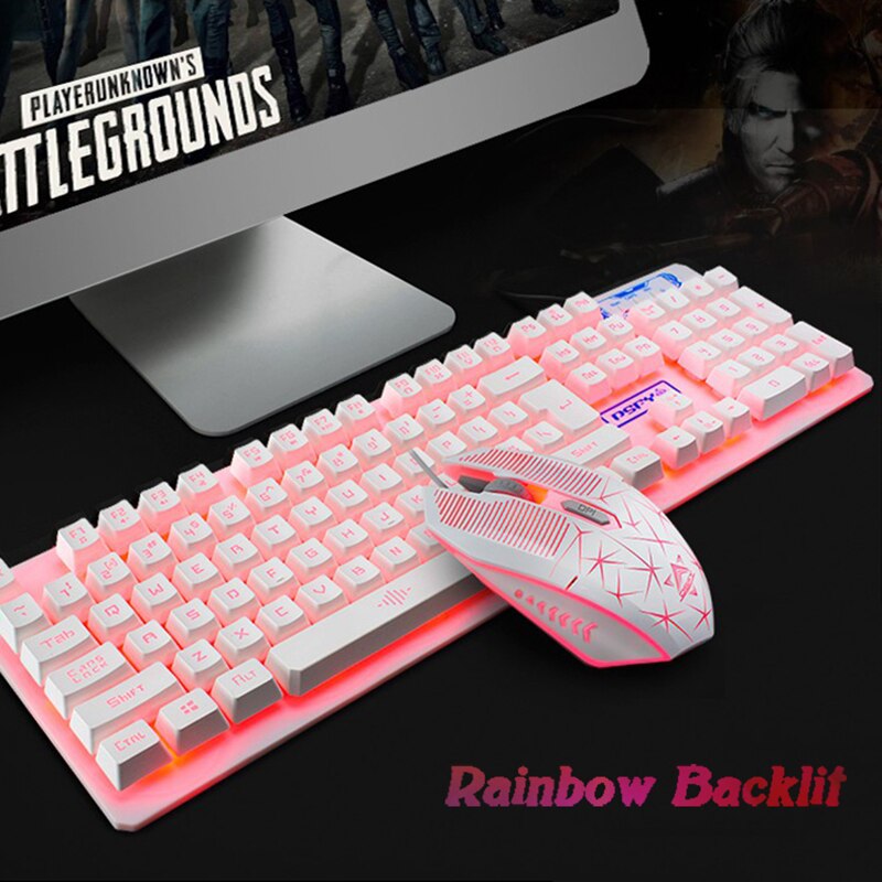 Klawiatura Gamingowa PC z Podświetleniem RGB - Mechaniczna, Przewodowa, 104 Klawisze, Multimedia