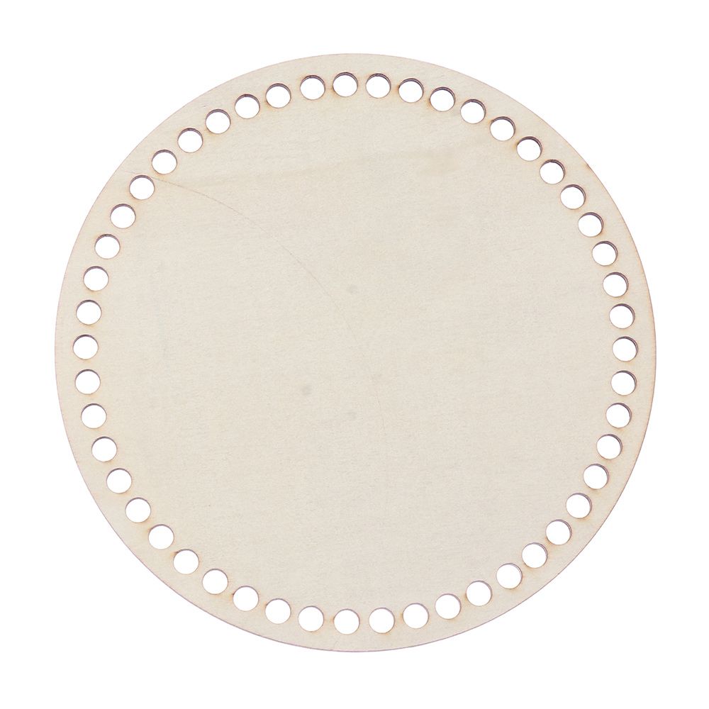 2Pcs/set Natural Wooden Basket Bottom Crochet Basket Bottom Embroidery Floss Organizer Hollow Crochet Basket Base DIY Craft: 20cm Round