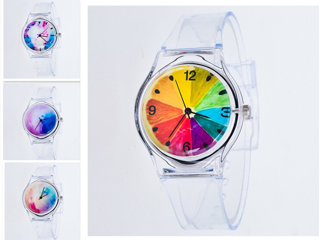 Transparent Watch Silicon Watches Women Sport Casual Quartz Starry sky Wristwatches Novelty Crystal Ladies Cartoon Reloj Mujer