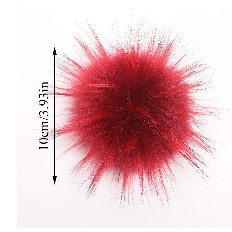 10cm kunstige med knap vaskebjørn pels pels pom poms til kvinder og børn vinter hat og kasket huer pels pompon