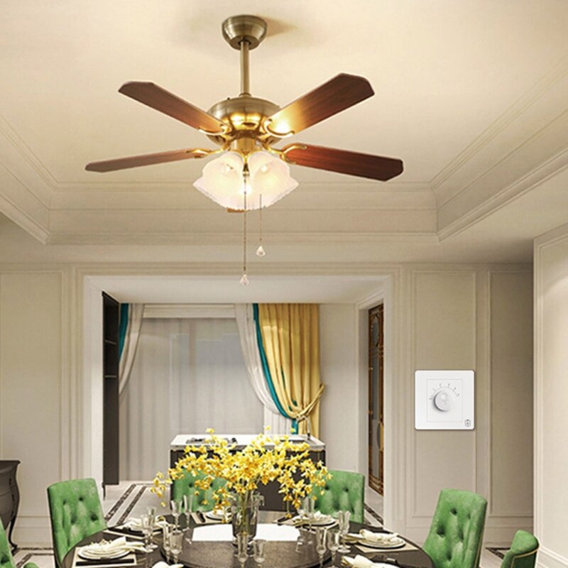 Universal Concealed Ceiling Fan Speed Controller Fan Speed Control Switch Five-speed Electric Fan Switch Square L69D