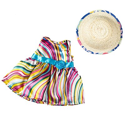 Chapeau de paille chaude + robe adaptée pour vêtements de poupée fille américaine poupée de 18 pouces, de fille de noël (seulement vendre des vêtements): 8