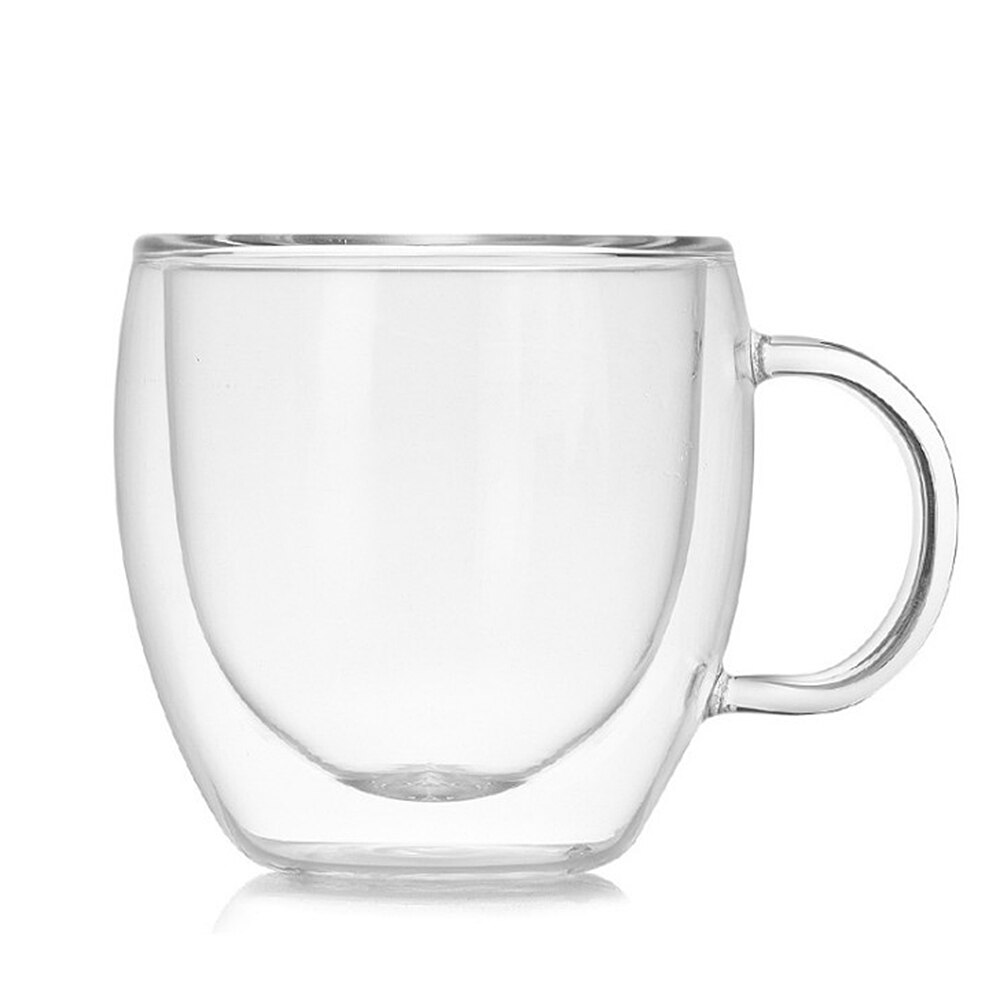 200ml dubbelwandige glazen koffie- en theekopjes, hittebestendig dubbellaags glas + handvat