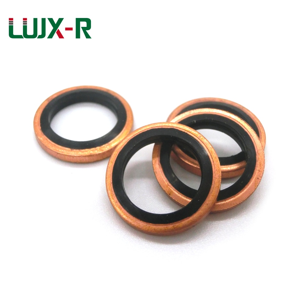 LUJX-R Gebonden Wasmachine Nitril Rubber Pakking Metalen Rode Cooper Seal Ring Metric M6/8/10/12/ 14/18/20/22-60 Olieaftapplug Wasmachines