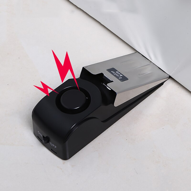 Mini trådløs vibrationsalarm dørstopalarm 120db til hjemmet kileformet stopalarm sikkerhedssystem blokeringssystem
