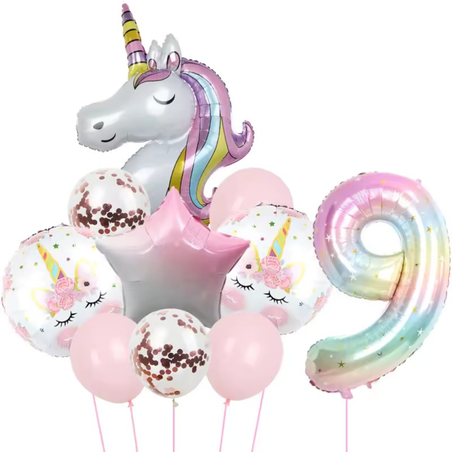 Rainbow Unicorn Balloon 40inch Foil Balloon Unicorn Theme Suitable for Birthday Shower Party Balloon Supplies: Deep Sapphire
