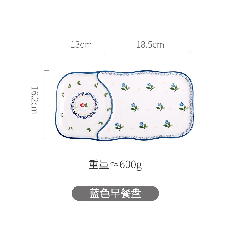 Oneisall middagstallerkener i japansk stil porcelæn keramik kage frugt grøntsag salat platos porcelæn stel fade supla fad: Grå