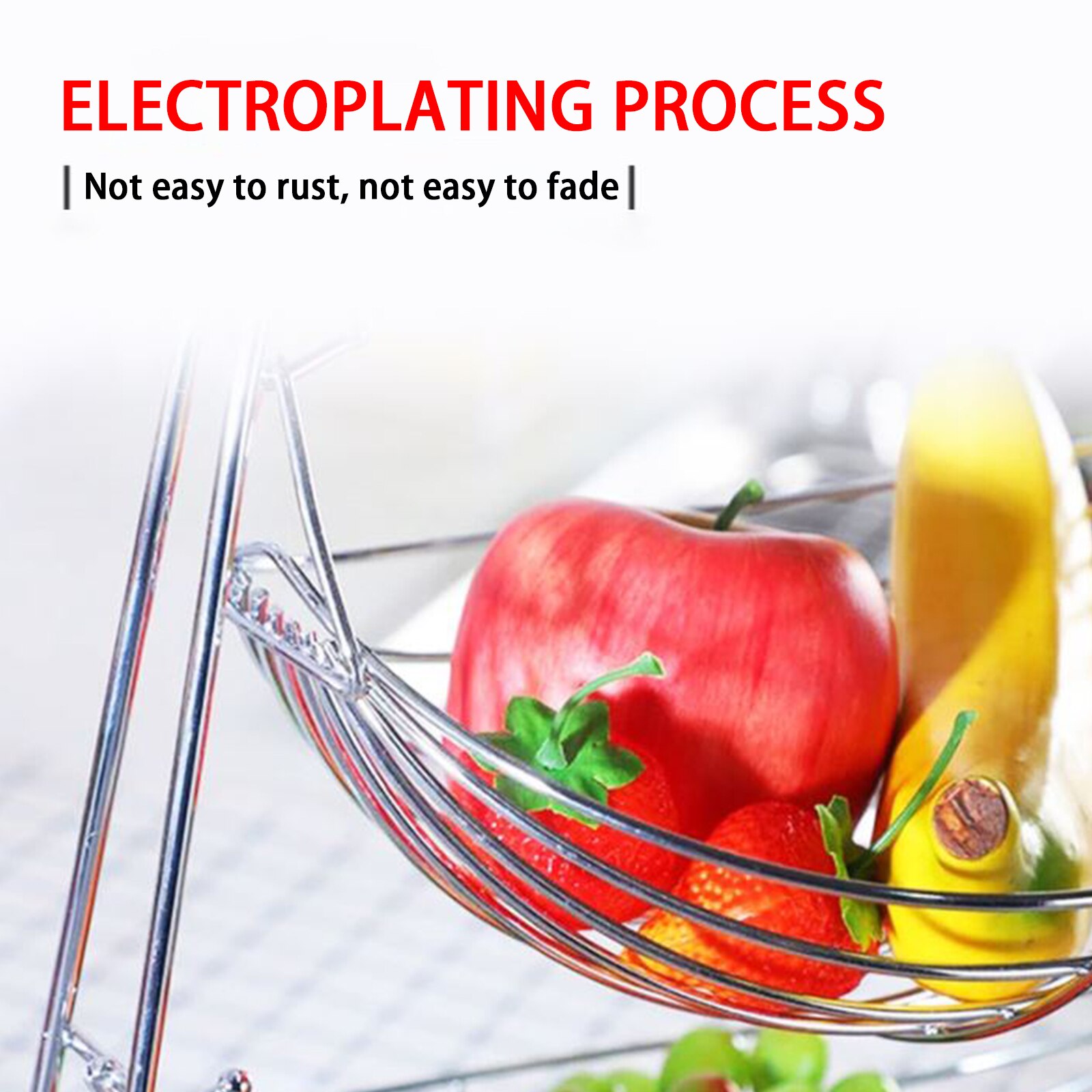 Europese Stijl Ijzer Fruitmand, Woonkamer Dubbele Laag Fruit Afvoer Opbergrek, Keuken Accessoire