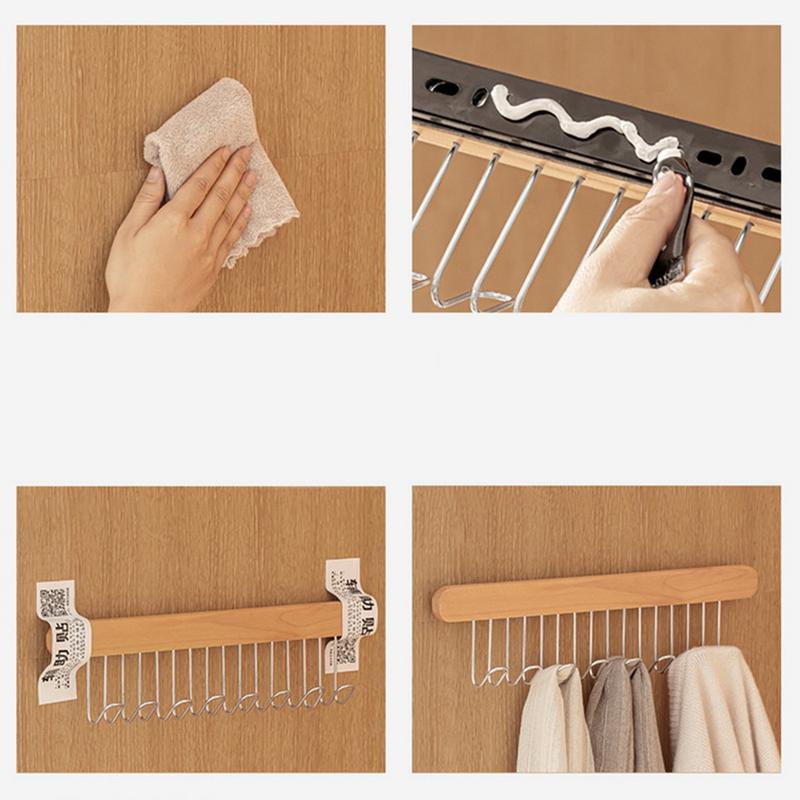 Barre de suspension pour placard, crochet coulissant multifonctionnel, support coulissant pour garde-robe, gain de place, tige de placard pour attaches, foulards