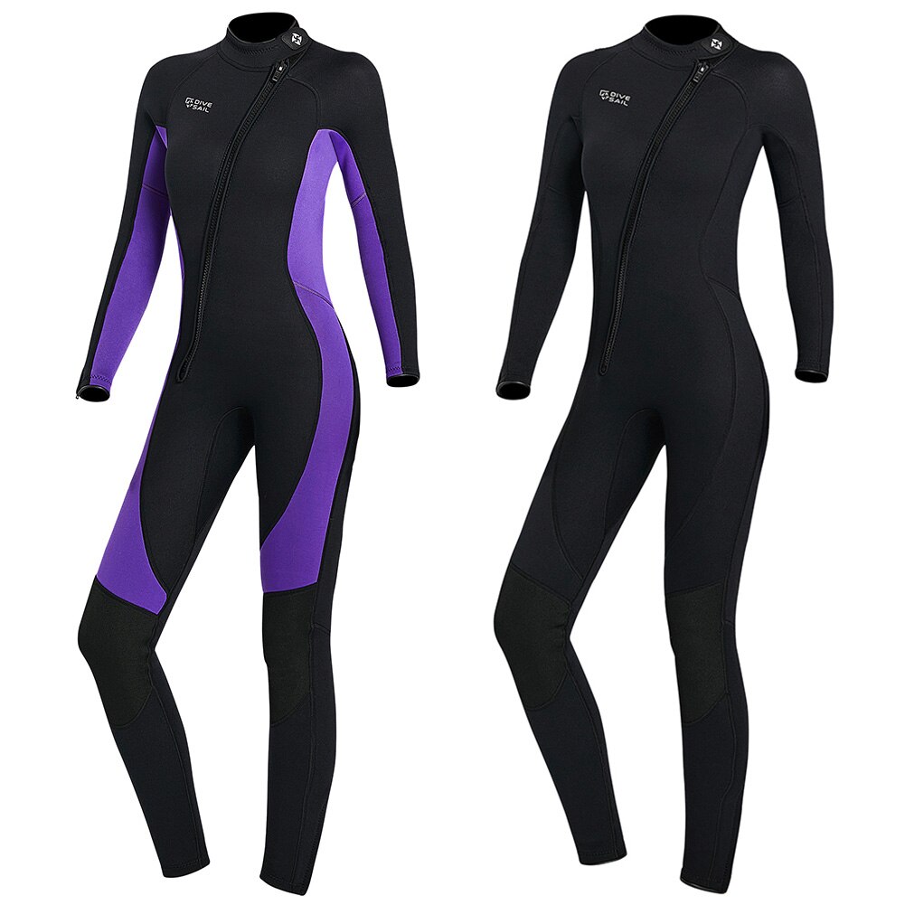DIVE SAIL 3mm Neoprene Wetsuits Swimwears Diving Suits Long Sleeves Women Ladies One Piece Surf Snorkeling Surfing Swimsuit