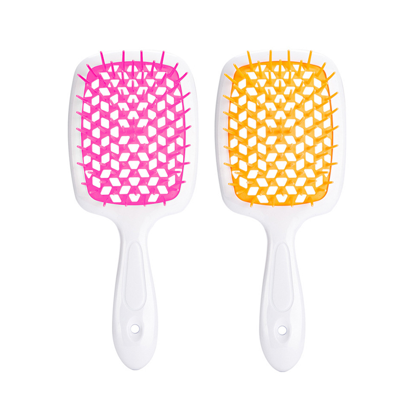 2pcs/set Wide Teeth Air Cushion Comb Massage Wet Dry Comb Demelante Brush Hollow Combs расчески Salon Barber Hair Brushes Kit: green