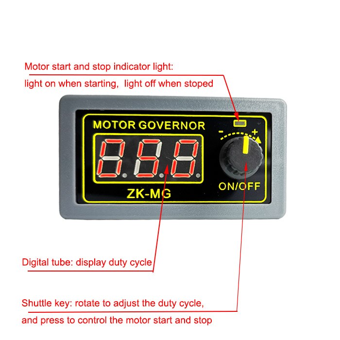 ZK-MG 12v 24v 5A DC Motor Controller 12v dc motor speed controller Digital display encoder duty ratio frequency LED dimming