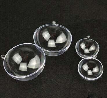 50 stuks 4 cm Transparante Plastic Candy Box invulbare bal kerstballen Decor bruiloft Xmas kerstboom decoratie