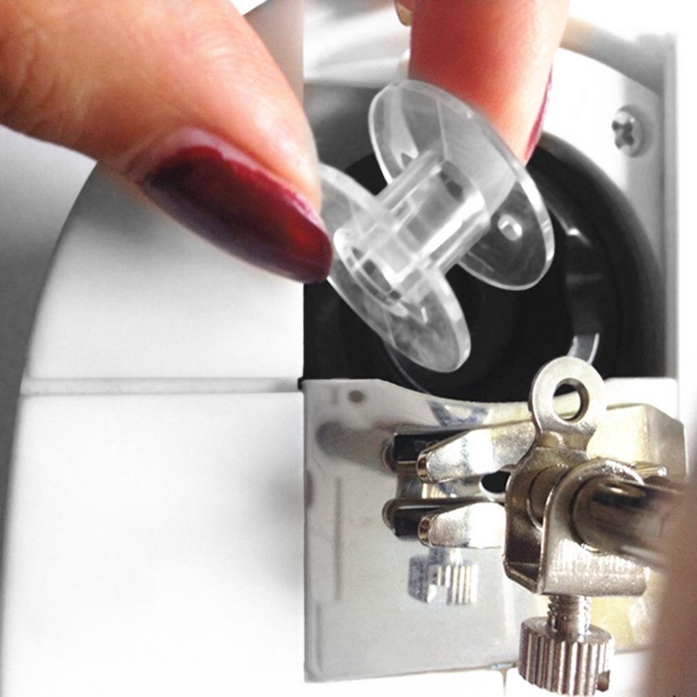 Transparent Clear Storage Empty Box 25 Grids Sewing Machine Thread Organizer with 25 Bobbins Tools