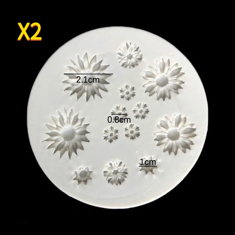 Molde de silicona para flores, ramo de arcilla polimérica, molde de fundición de flores para pendientes DIY, fabricación de colgantes, moldes artesanales de arcilla polimérica, 1 ud.: Verde claro