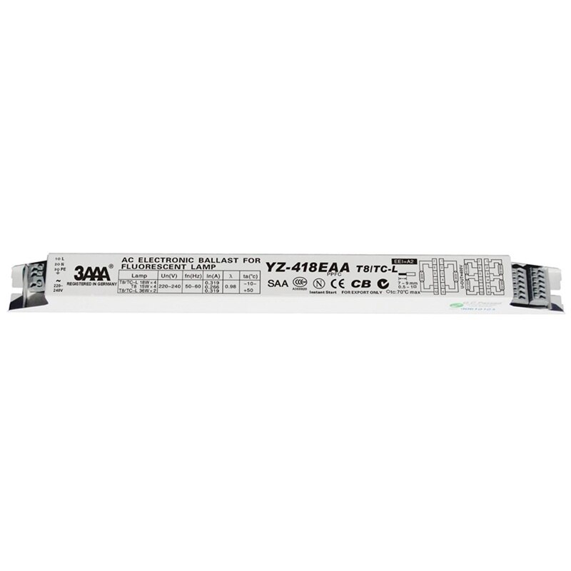 3AAA YZ-118EAA YZ-318EAA YZ-418EAA T8/TC-L 220V 1*18W 4*18W T8 Electronic Ballast For T8 Fluorescent Lamp Advertising Light Box