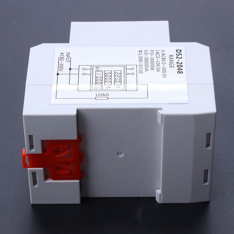 AC80-300V/100A Digital Energy Meter Din Rail LED Active Power Factor ...