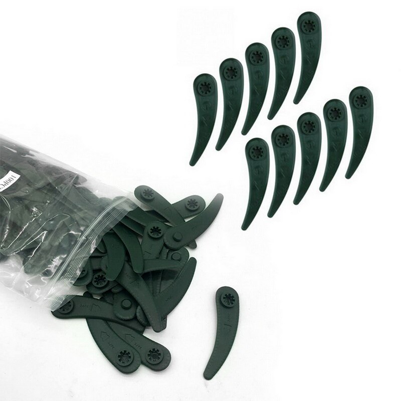 25 pièces/ensemble tondeuse à gazon lame en plastique remplacement herbe Strimmer lames tondeuse à gazon lames en plastique NotEasy Break jardin tondeuse outil