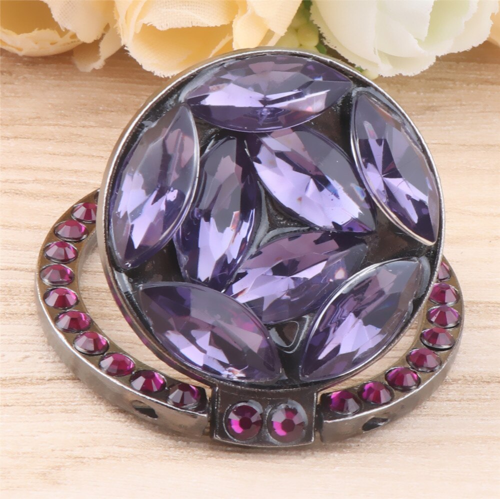 Supporto universale per telefono con diamante Bling di lusso pieghevole supporto pigro portatile Smartphone supporto per anello per dito cartone animato per iPhone11 XS: VIOLA