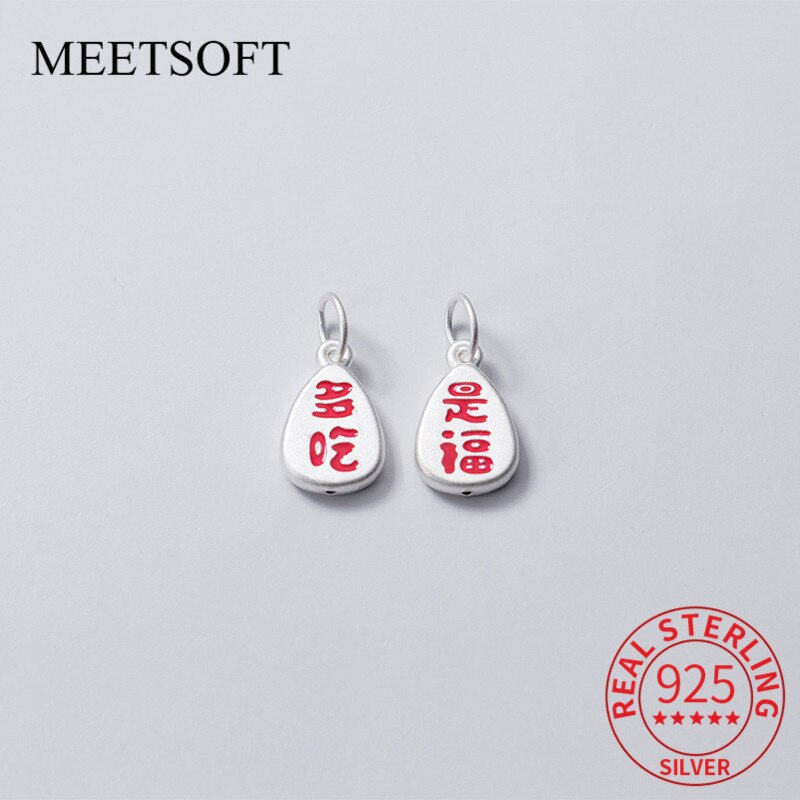 Meetsoft bietet trendige anhänger aus sterlingsilber mit wassermotiven und chinesischen schriftzeichen – ein besonderes accessoire für selbstgemachte halsketten.