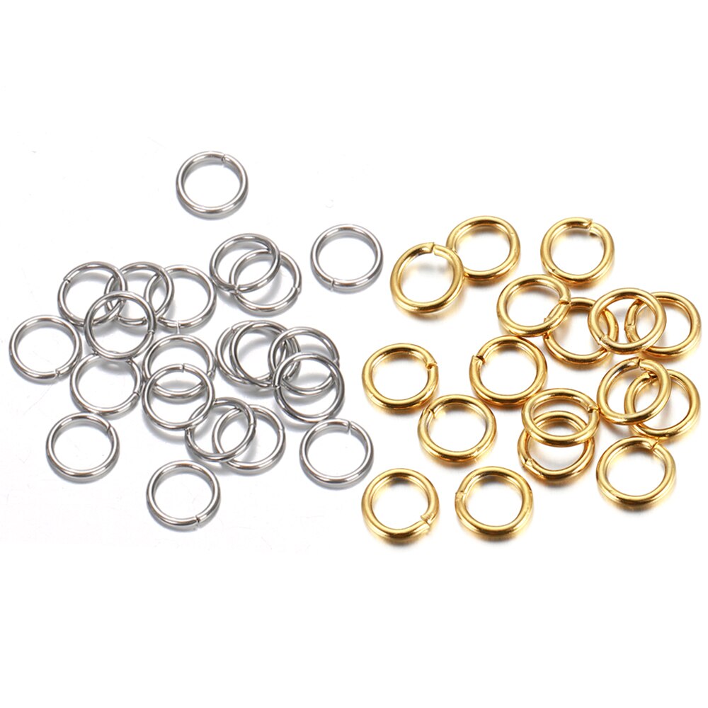 200 sztuk 100 sztuk ze stali nierdzewnej Jump pierścień 3-15mm pozłacane dzielone pierścienie do tworzenia biżuterii złącza łańcuchowe DIY akcesoria