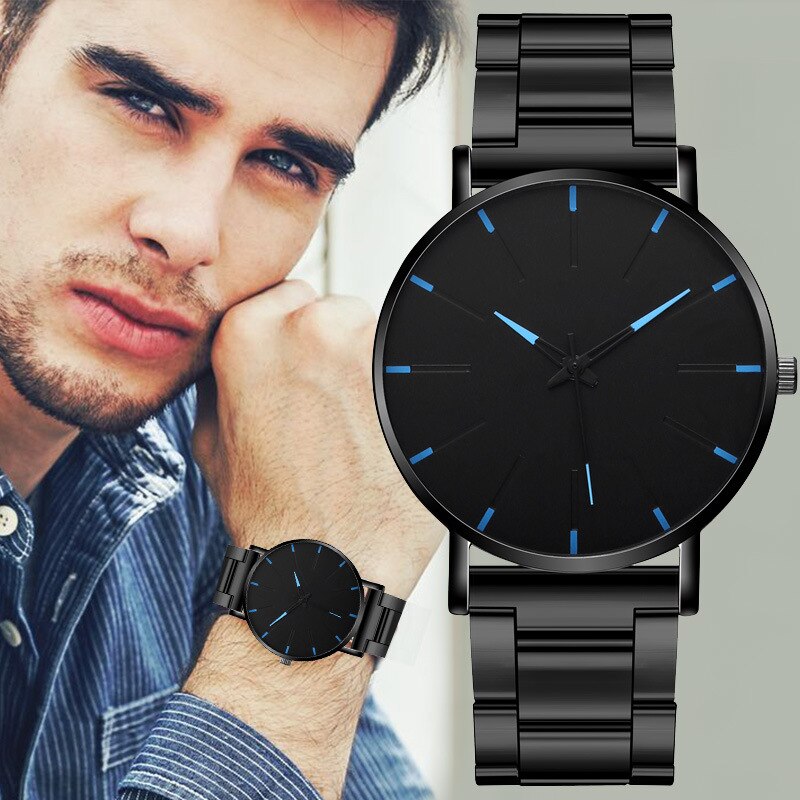 Minimalistische Mannen Mode Ultra Dunne Horloges Eenvoudige Mannen Business Lederen Riem Quartz Horloge Relogio Masculino