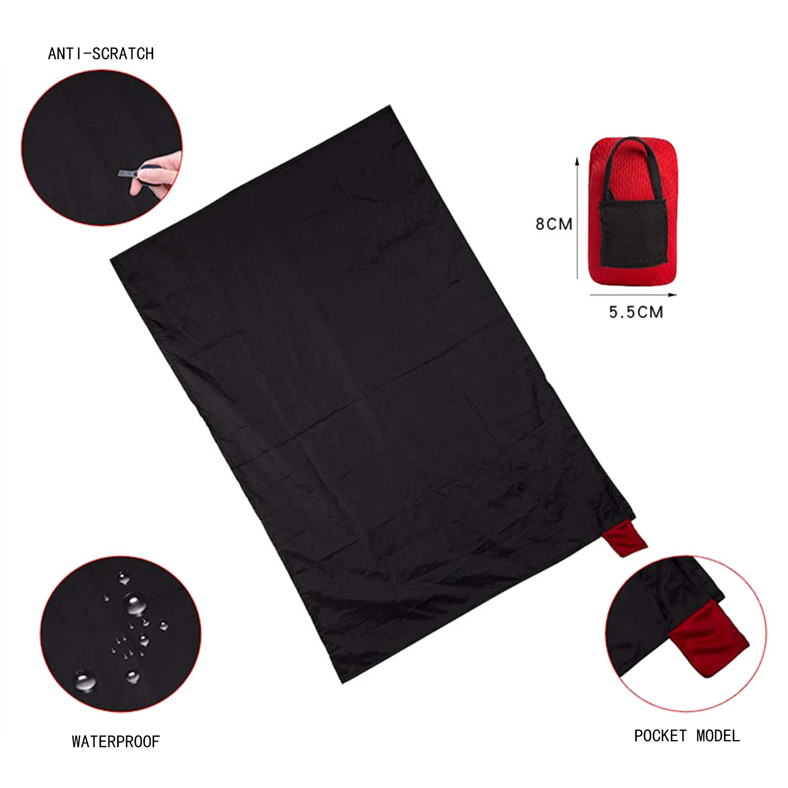 Mini-Taschen-Picknickdecke, draussen-Taschendecke, faltbare, kompakte matt, tragbar, leicht, Picknickmatte, wasserdichte Strandunterlage