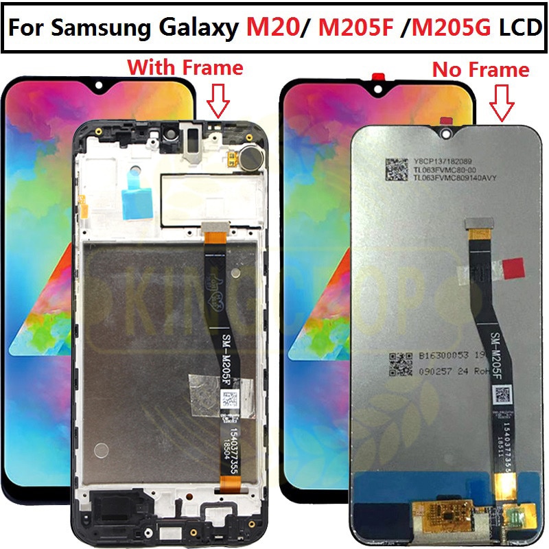 6.3 ''Voor Samsung Galaxy M20 SM-M205 M205F M205G/Ds Lcd Met Frame Display Touch Screen Digitizer Vergadering vervangen M20 Lcd