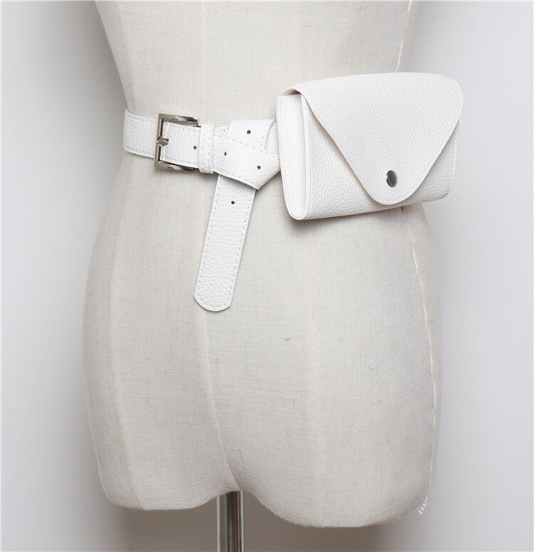 Vintage damen gürteltasche, umhängetasche, hüfttasche aus pu-leder, gürteltasche, handytasche, kleine brusttasche: Weiß
