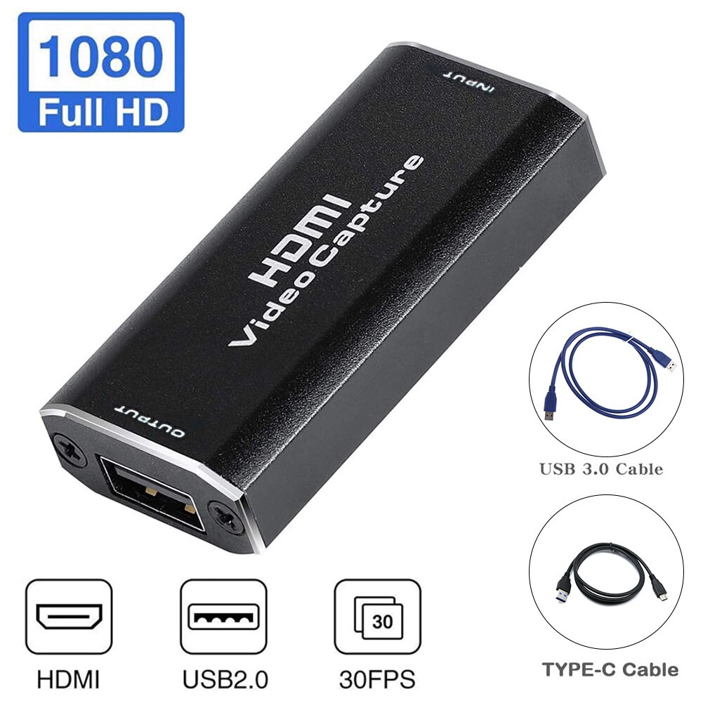 1080p 30 fps optagelsestilbehør videokort live broadcasting gaming high definition hdmi til usb 2.0 plug and play