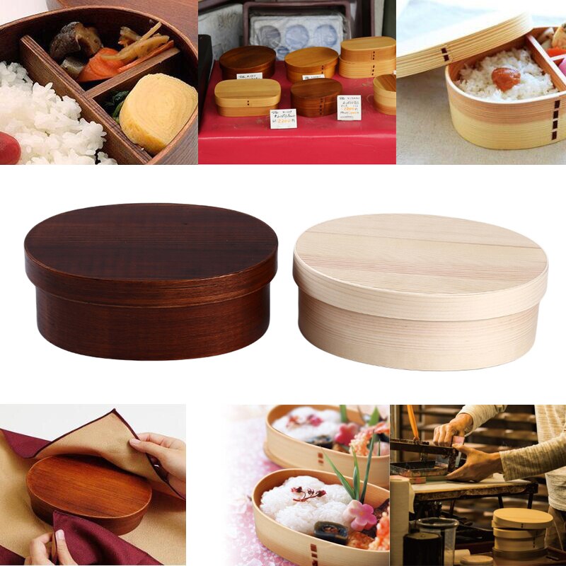 Boîtes à bento de style japonais 3 grilles boîte à lunch en bois pique-nique portable enfants étudiants récipient alimentaire accessoires de cuisine