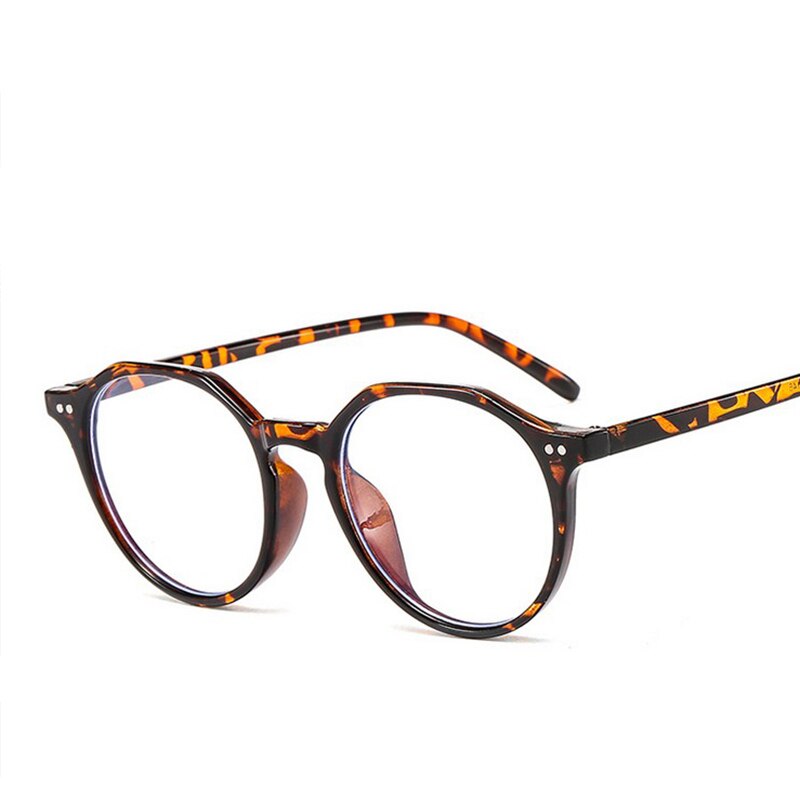 Imwete vintage brilmontuur mannen polygonaal anti-blauw licht vrouwen anti-vermoeidheidsbril unisex casual brilmontuur: Luipaard