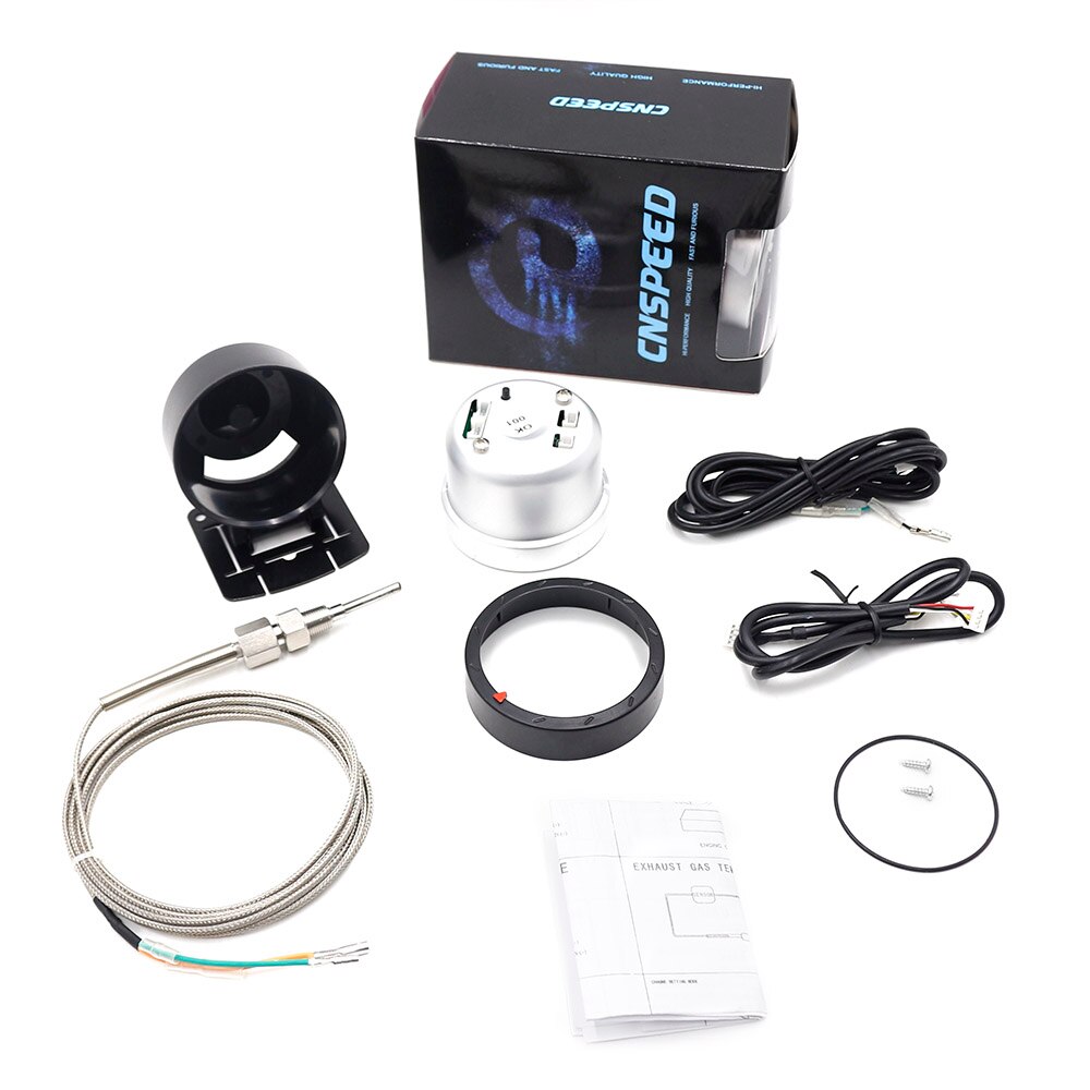 CNSPEED 60MM Auto Abgas Temp Gauge EGT EXT Temp Gauge Mit Rot & Weiß Licht gauge Auto Meter YC101418 + YC100211